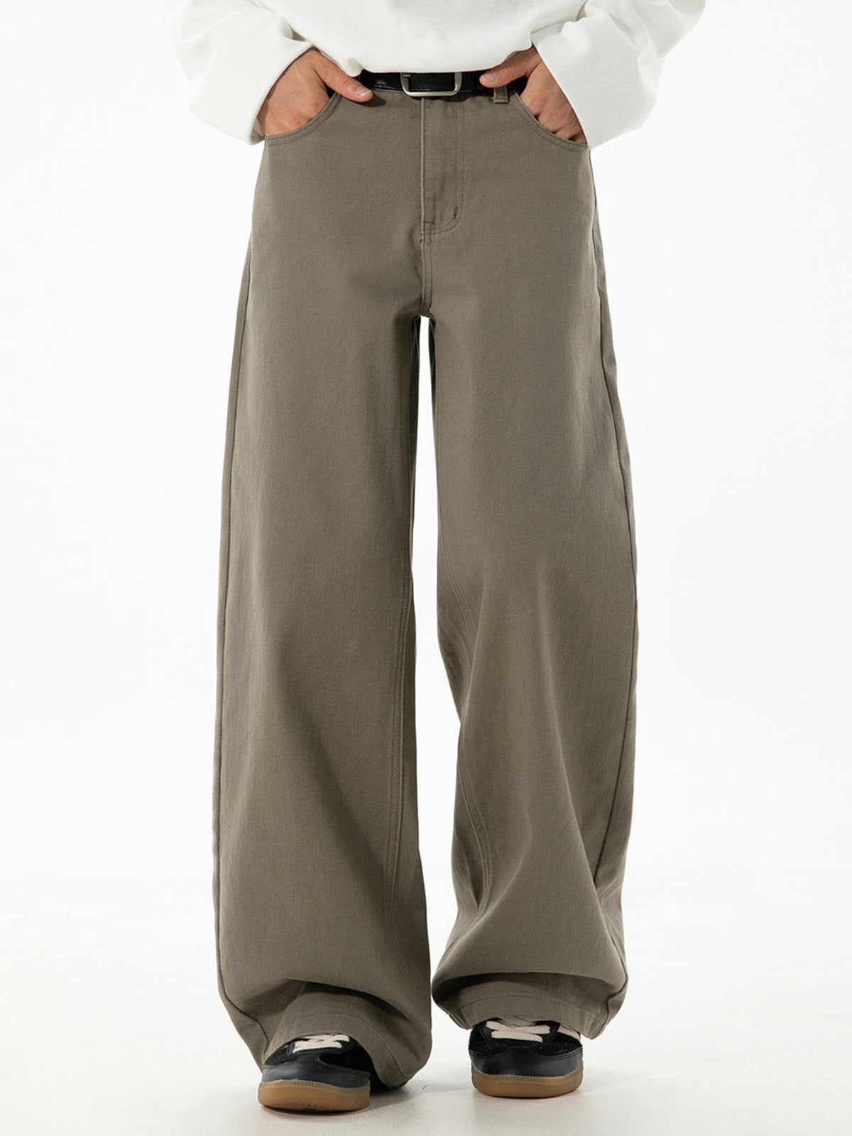 Washed Wide Leg Denim Jeans