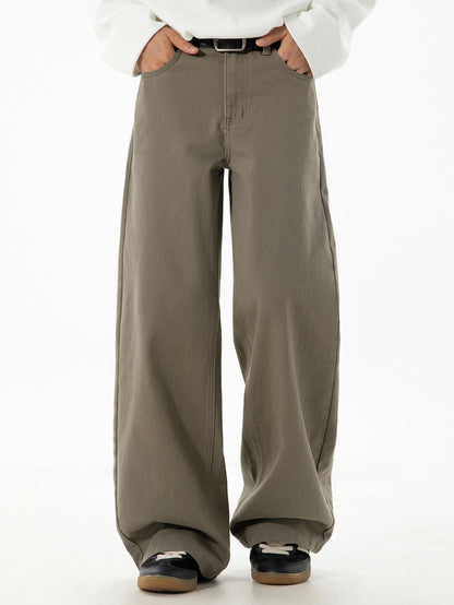 Washed Wide Leg Denim Jeans