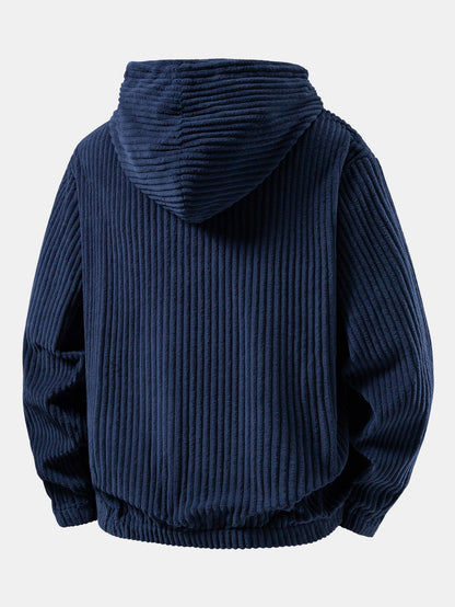 Ribbed Corduroy Relaxed Hoodie