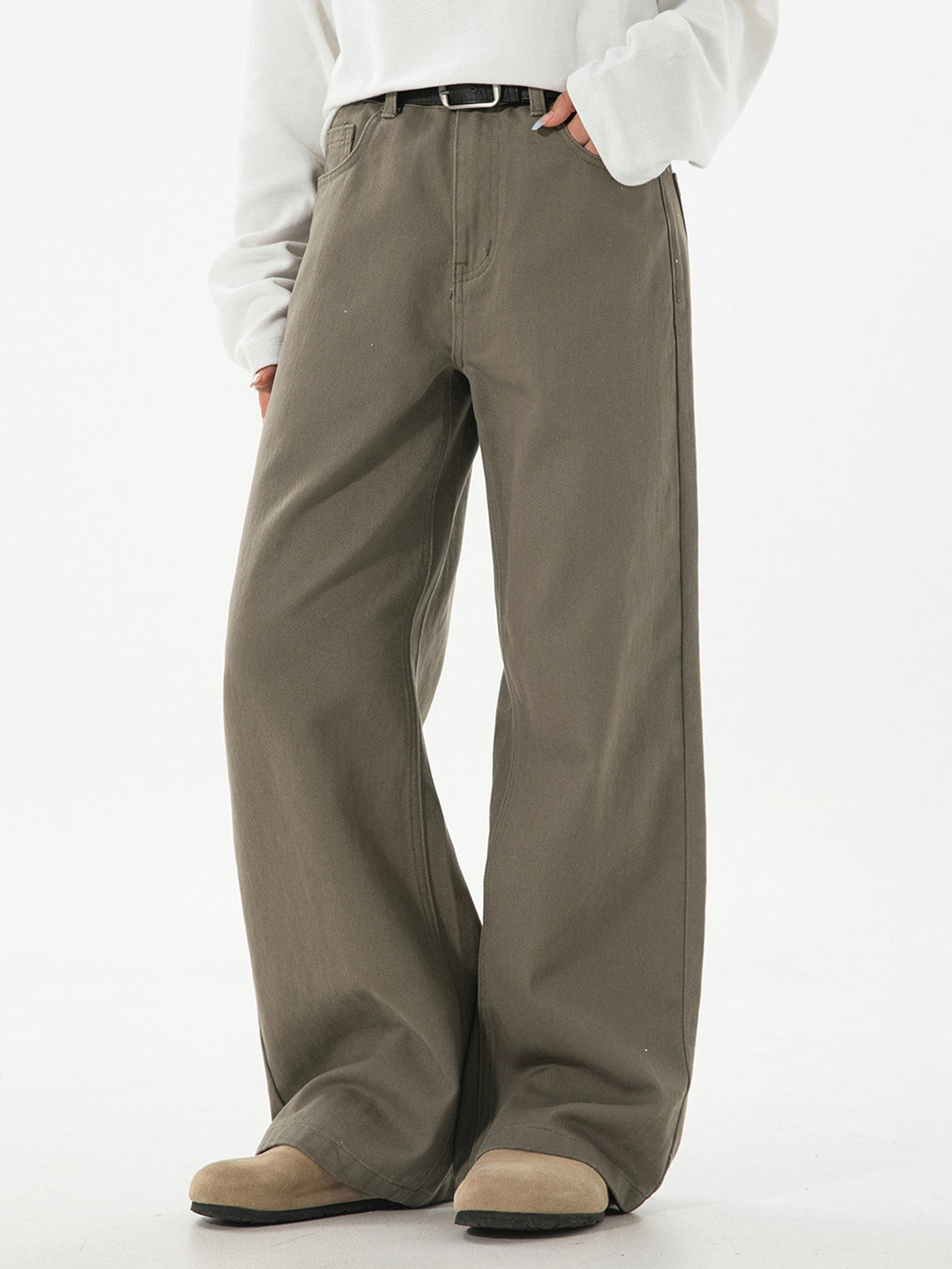Washed Wide Leg Denim Jeans