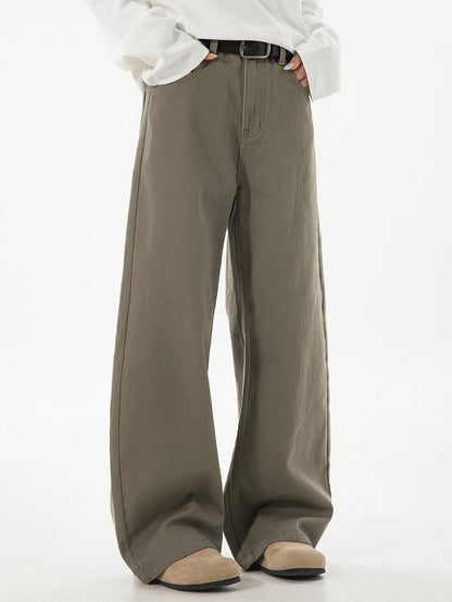 Washed Wide Leg Denim Jeans