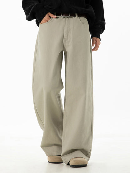Washed Wide Leg Denim Jeans