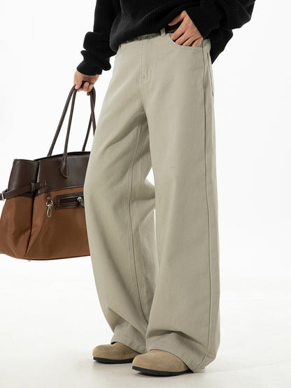 Washed Wide Leg Denim Jeans