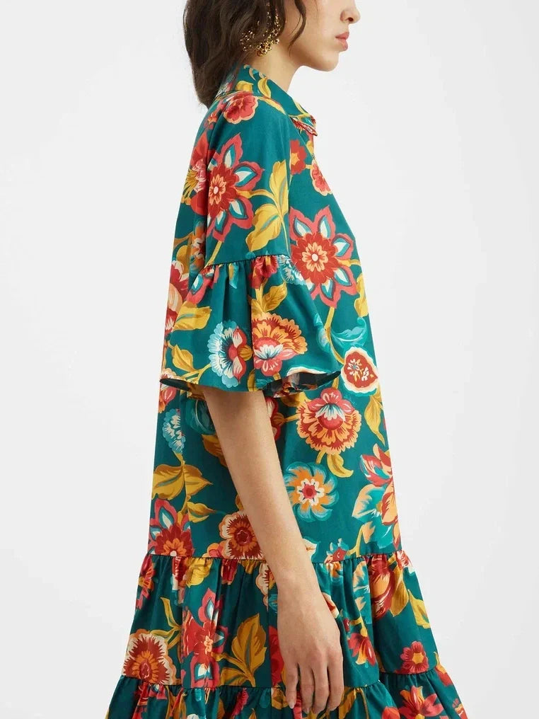 Grace Unique Flora Print Mini Dress