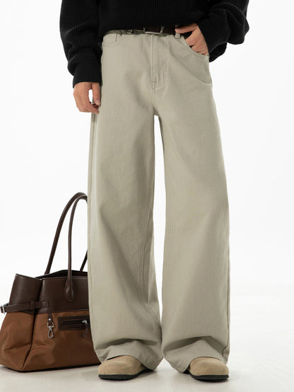Washed Wide Leg Denim Jeans