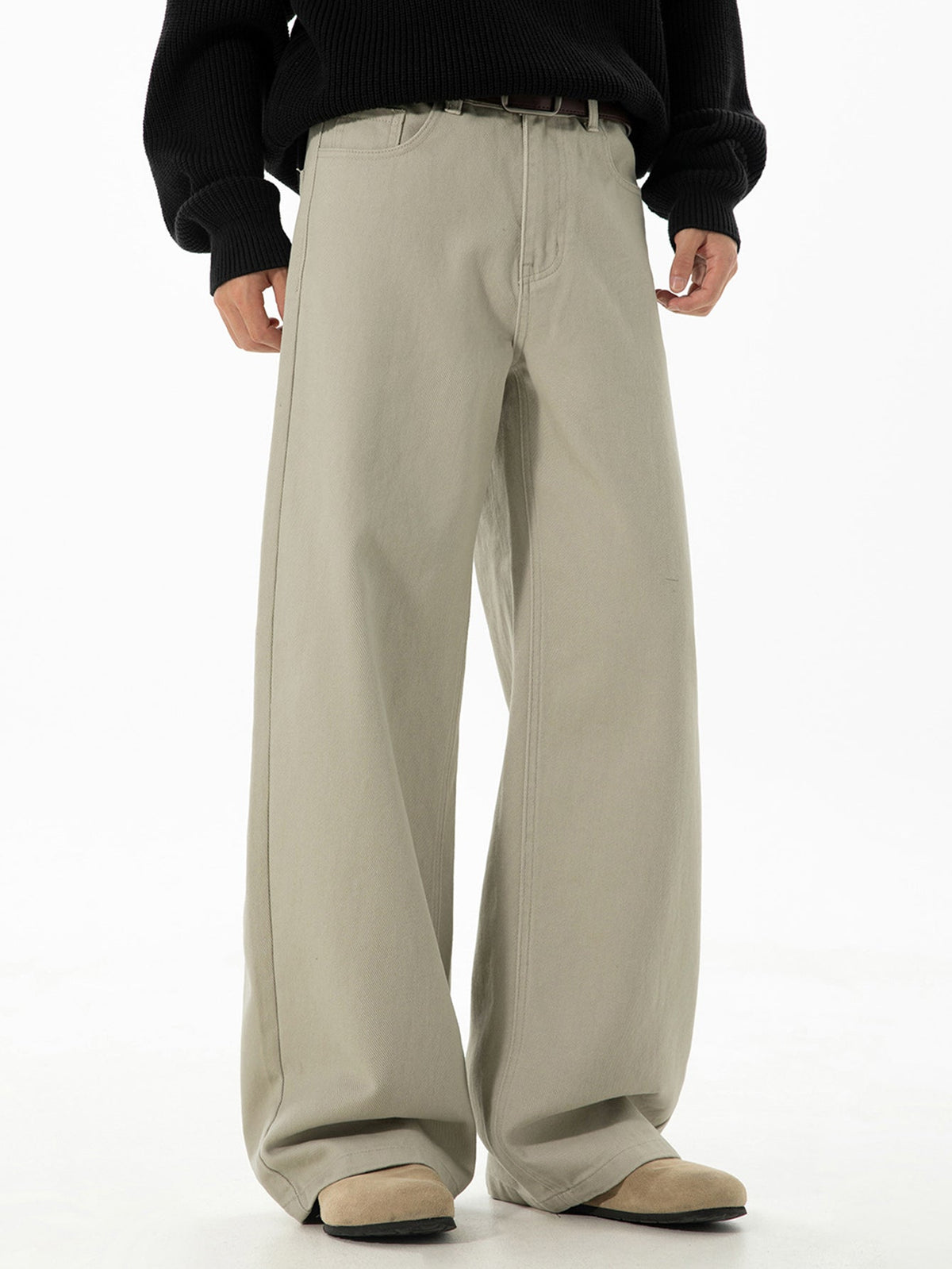 Washed Wide Leg Denim Jeans