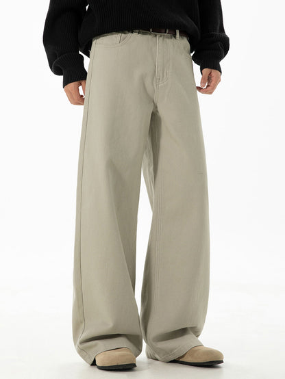 Washed Wide Leg Denim Jeans