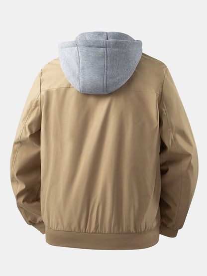 Zip Bomber Jacket with Removable Hood