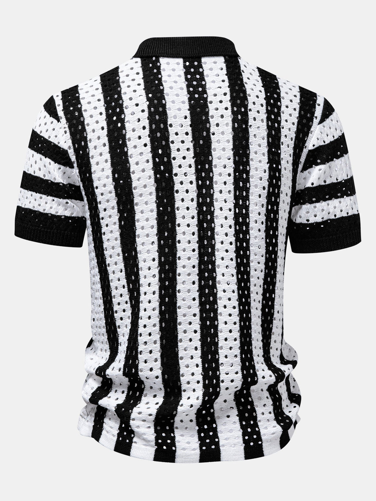 Striped Open Knit Shirt