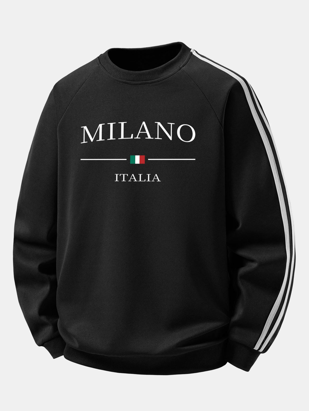 Milano Print Contrast Stripe Raglan Sweatshirt