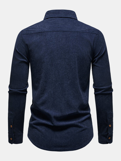 Long Sleeve Button-Up Corduroy Shirt