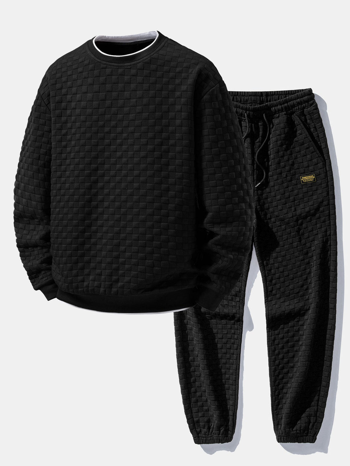 2-in-1 Check Jacquard Sweatshirt & Joggers Set