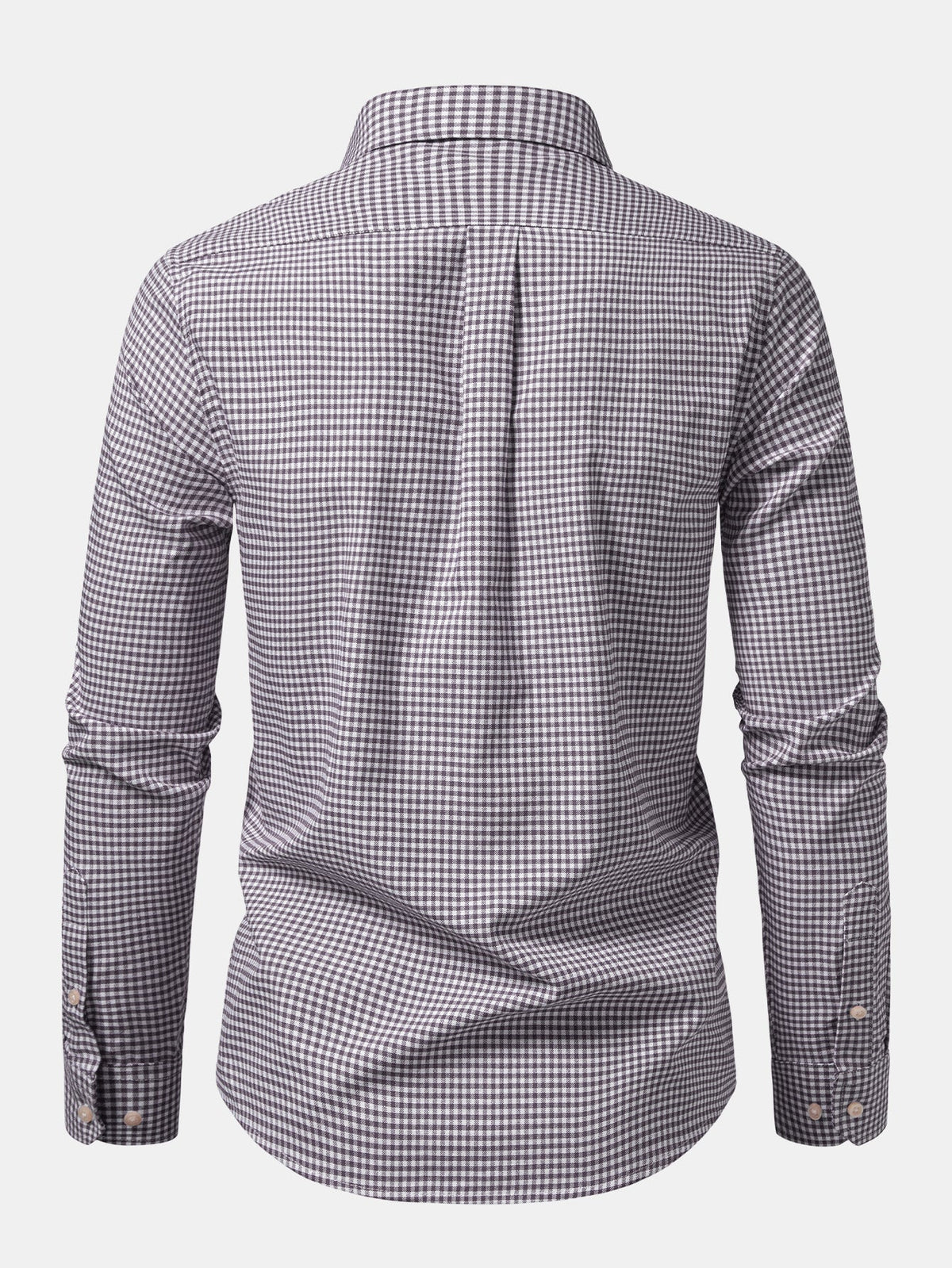 Camisa xadrez listrada contrastante com botões