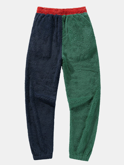Calças jogger Teddy com blocos de cor