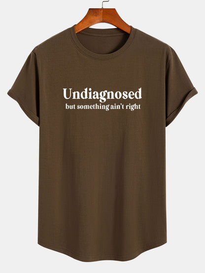 Camiseta de Algodão Estampada com Barra Curvada Não Diagnosticada
