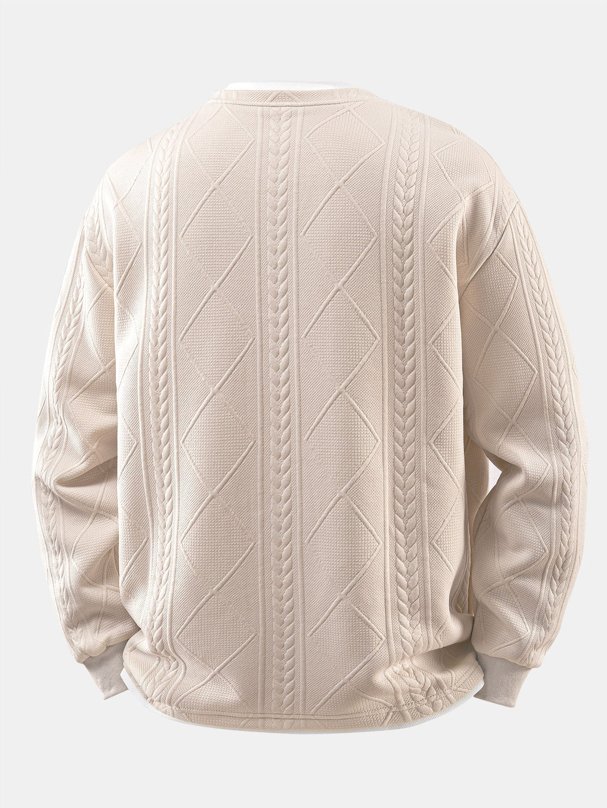 Camiseta de jacquard geométrico 2 em 1, com caimento descontraído e gola com entalhe
