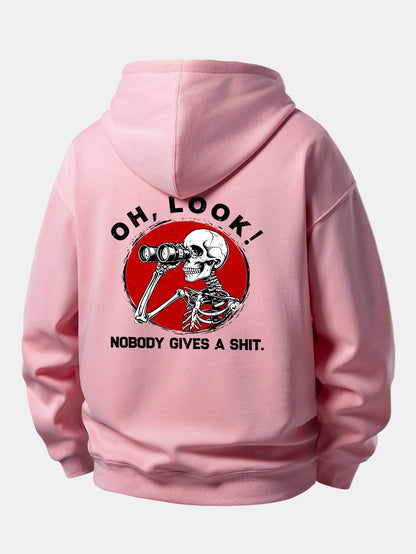 Telescope Skeleton Back Print Relaxed Sweatshirt