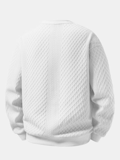Geometric Jacquard Relaxed Sweatshirt