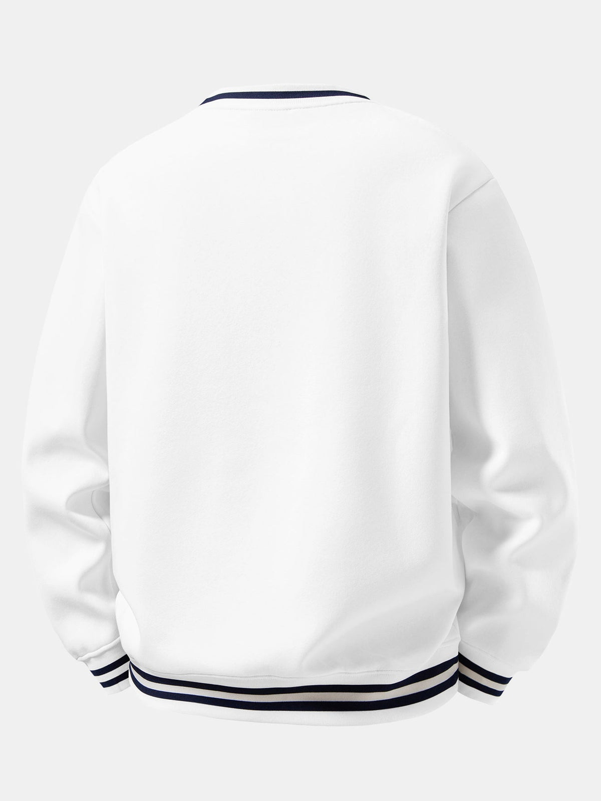 Striped Ribbed Crew Neck Sweatshirt