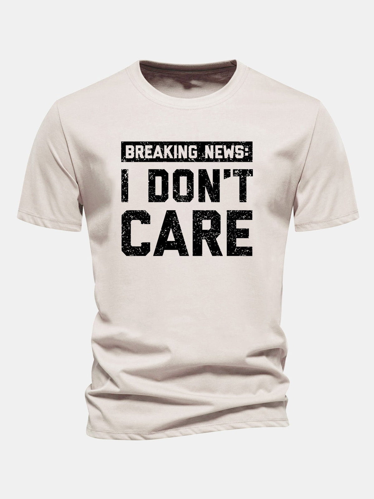 Camiseta de algodão com estampa “Eu não me importo” e corte regular