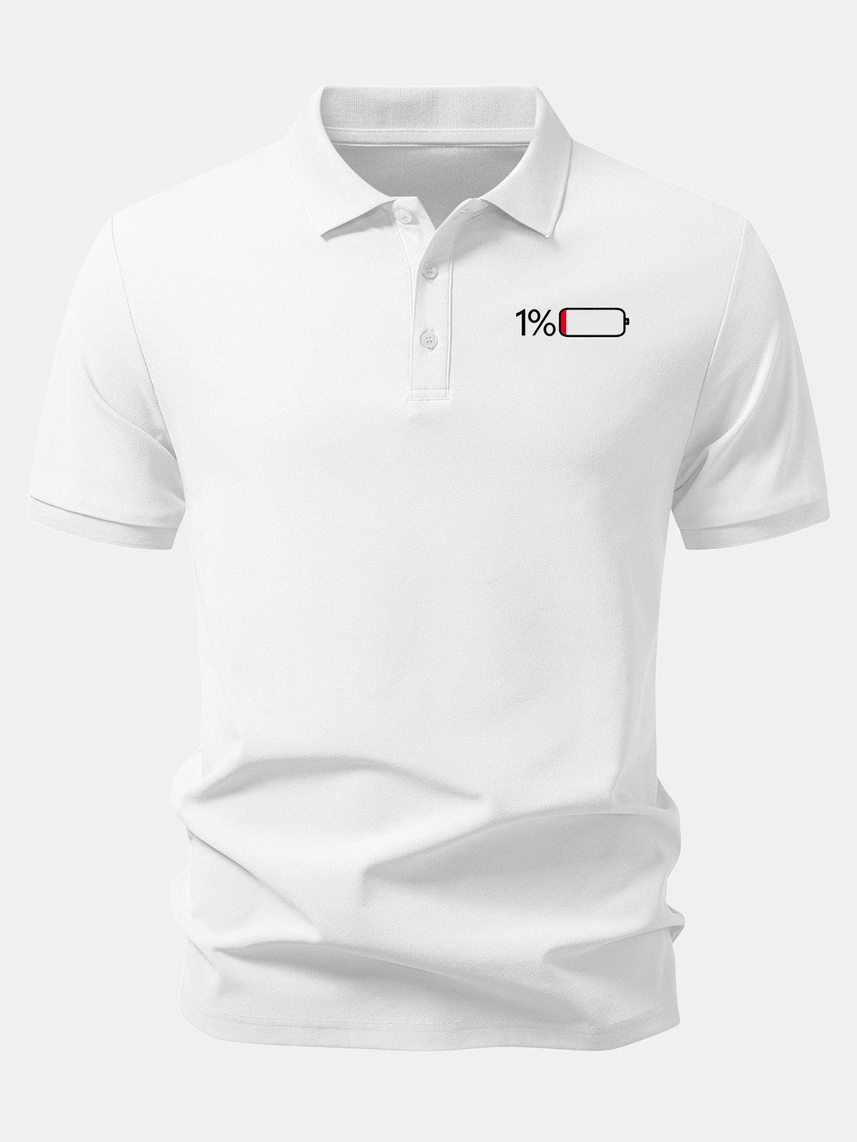1% Battery Print Piqué Polo