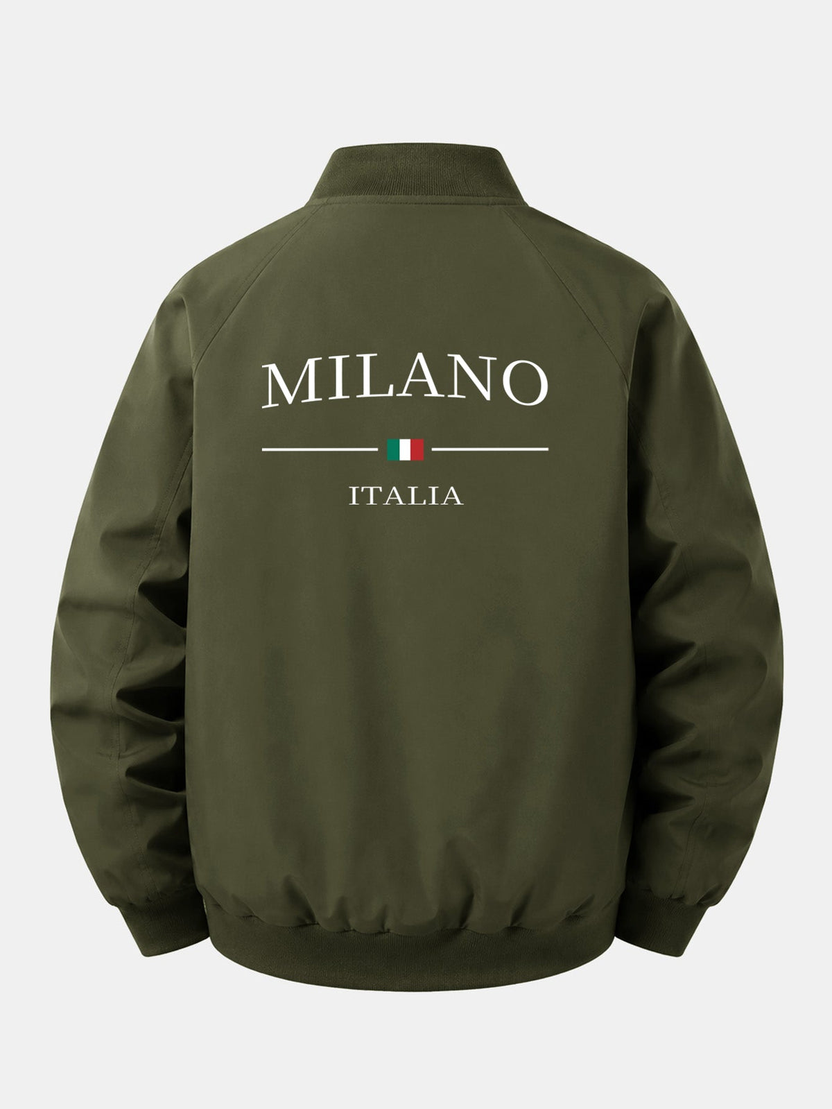 Jaqueta bomber de zíper com estampa Milano e modelagem confortável