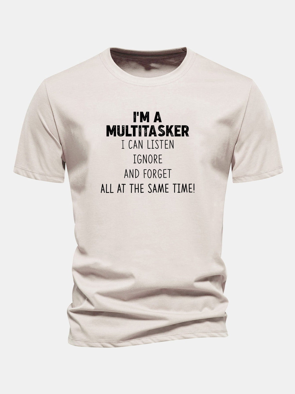 Camiseta de algodão estampada multifuncional de corte regular