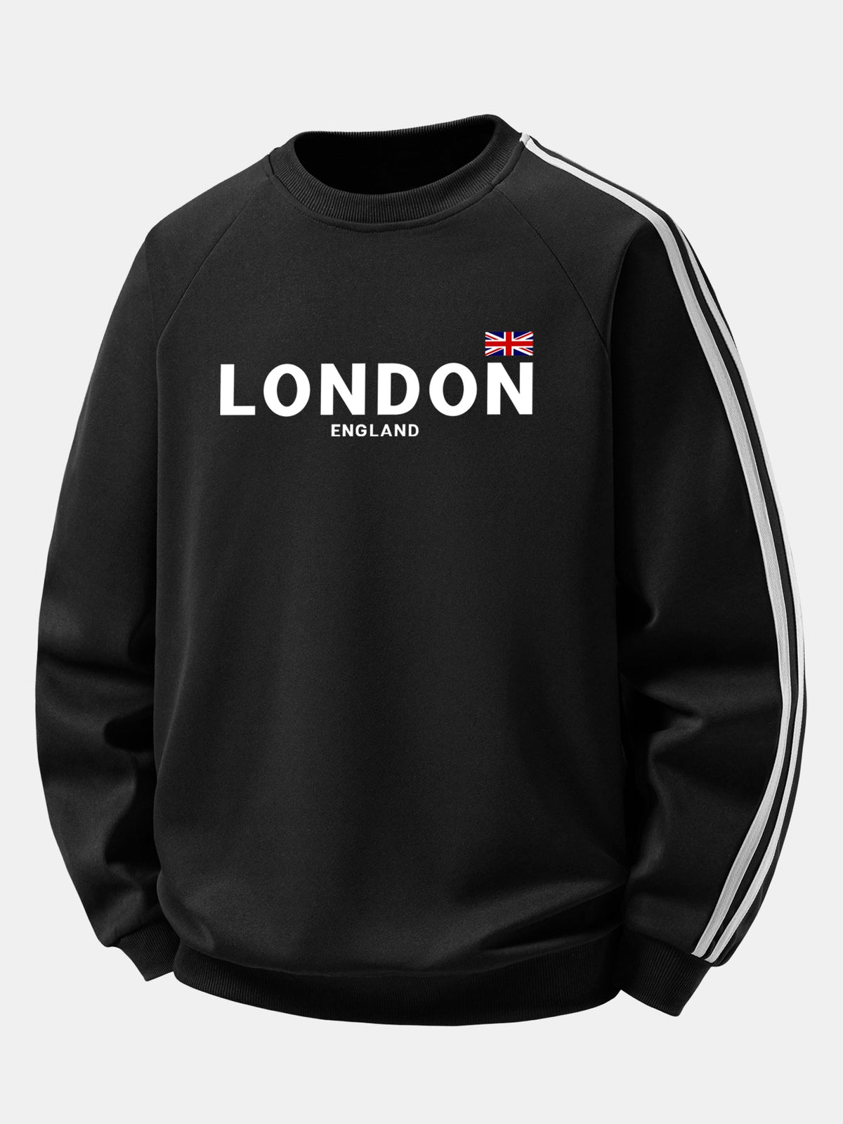 London Print Contrast Stripe Raglan Sweatshirt