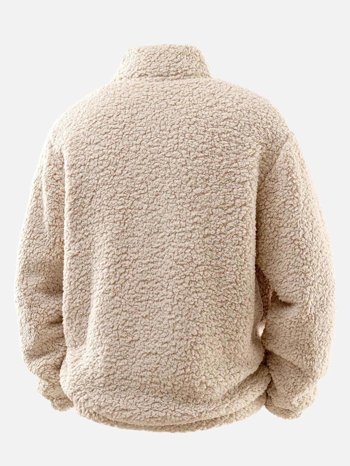 Teddy Fleece Quarter-Zip Sweatshirt with Leather Patch