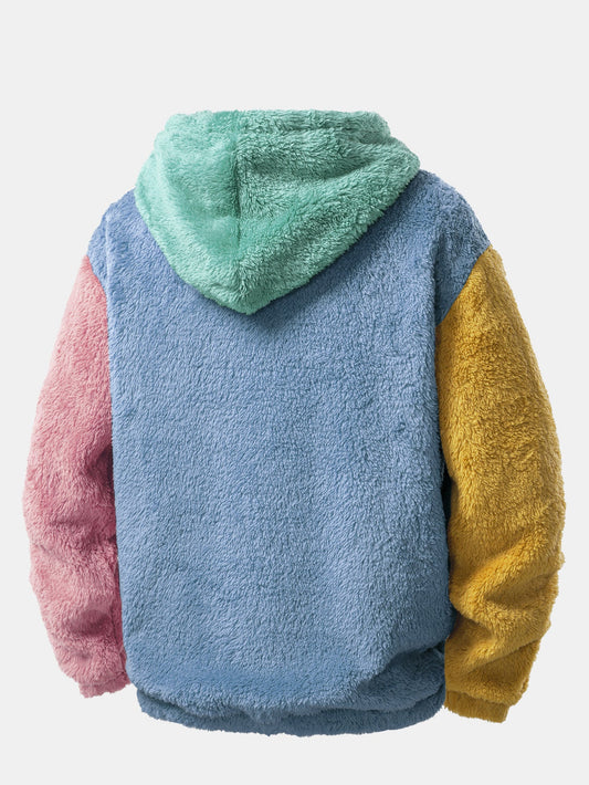 Colour Block Plush Sweatshirt