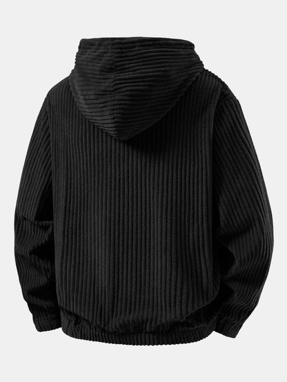 Ribbed Corduroy Relaxed Hoodie