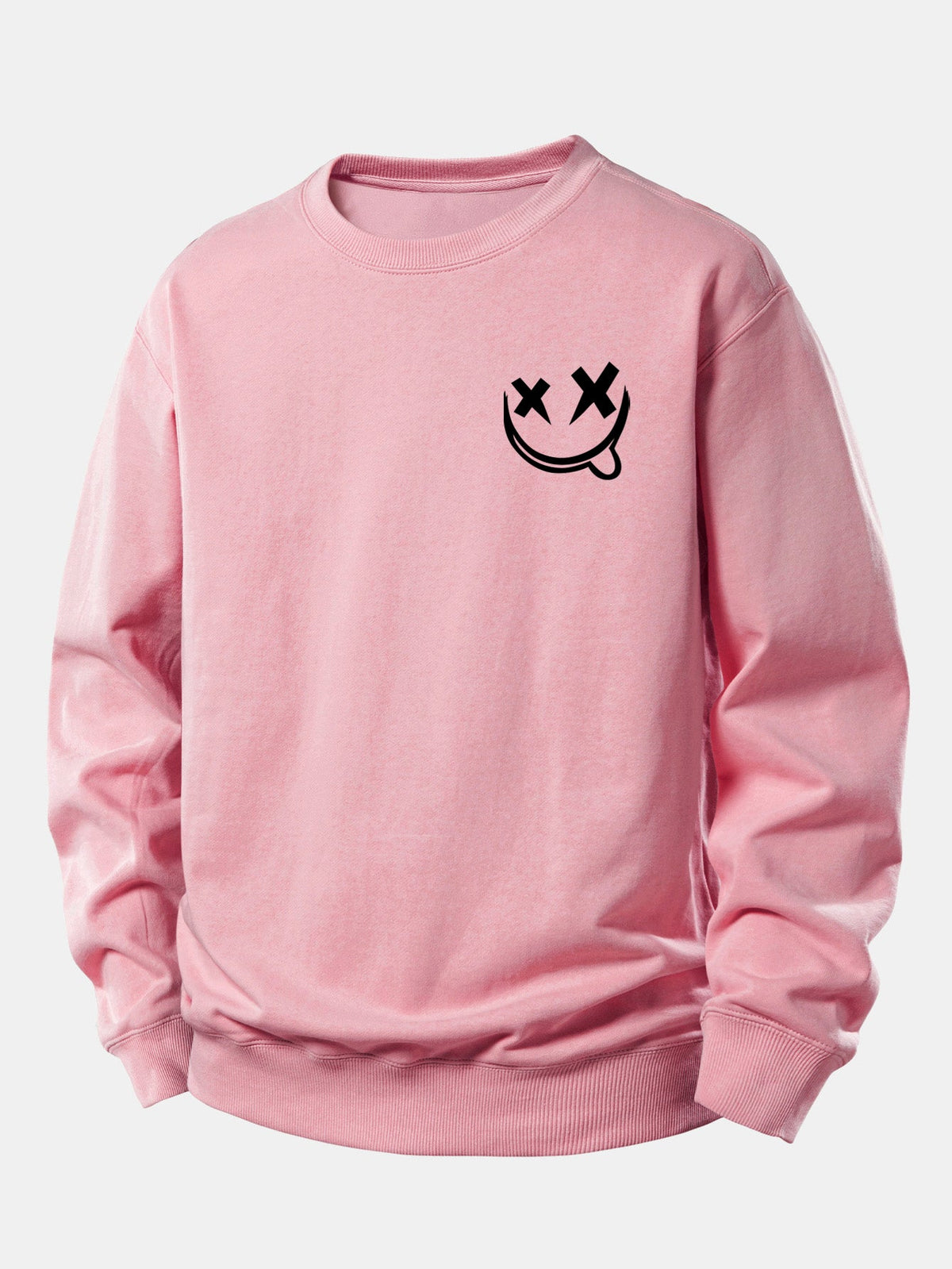 Smiley Print Relaxed Sweatshirt