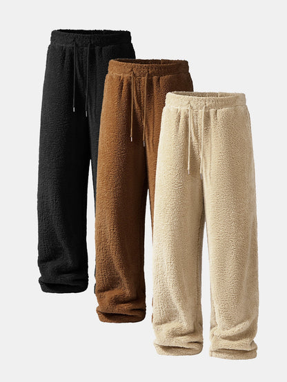 Teddy Fleece Straight Trousers (3-Pack)