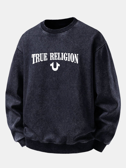 "True Religion" Washed Distressed Sweatshirt