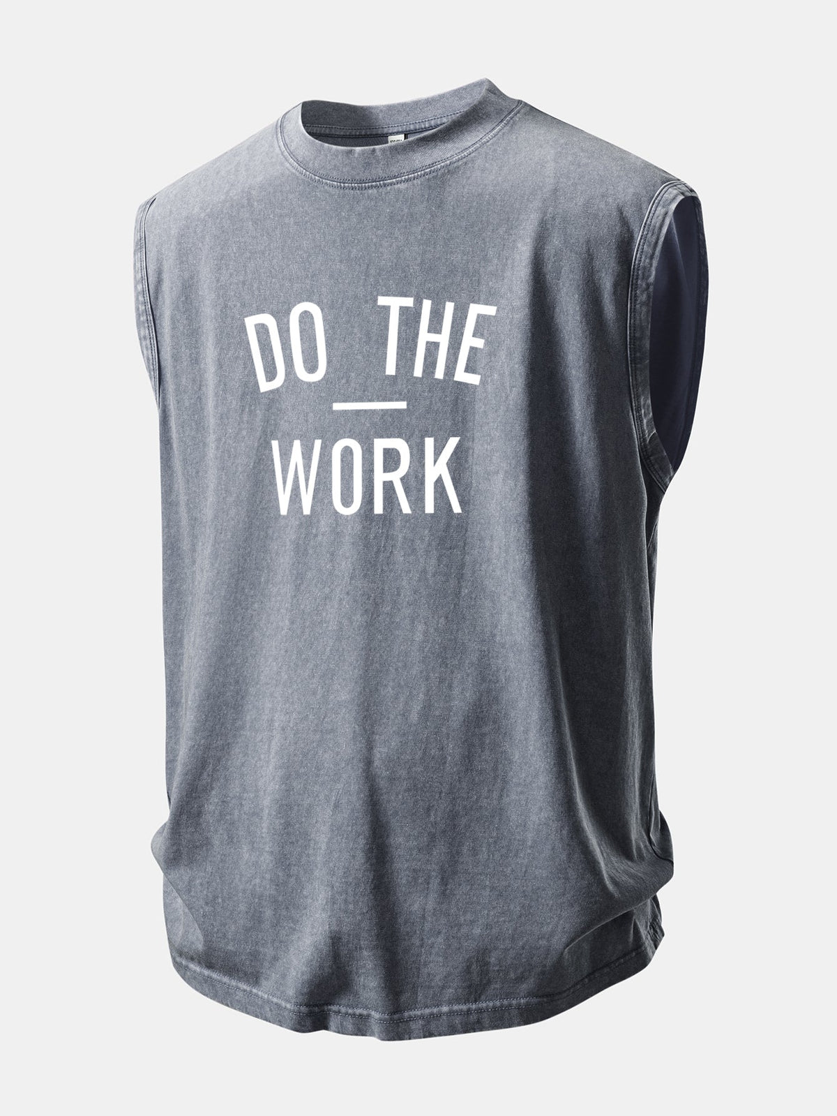 Regata Estonada e Desgastada com Estampa “Faça o Trabalho”