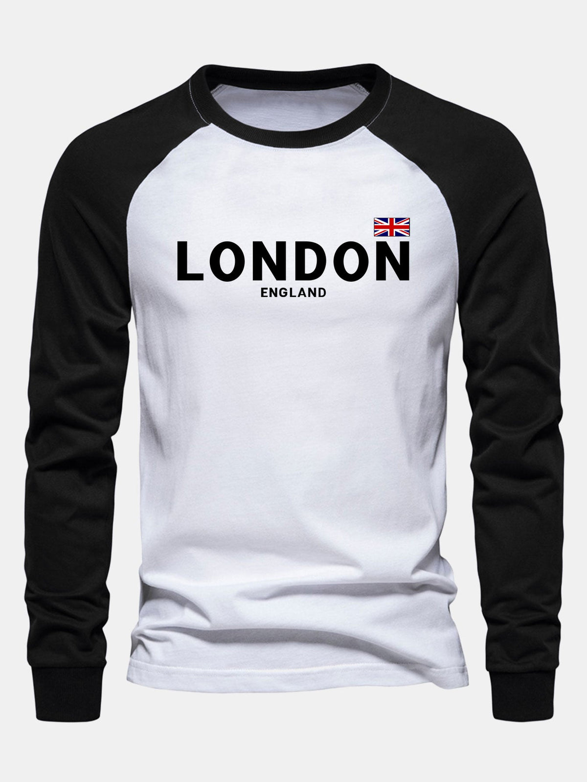 London Print Raglan Long Sleeve Cotton T-Shirt