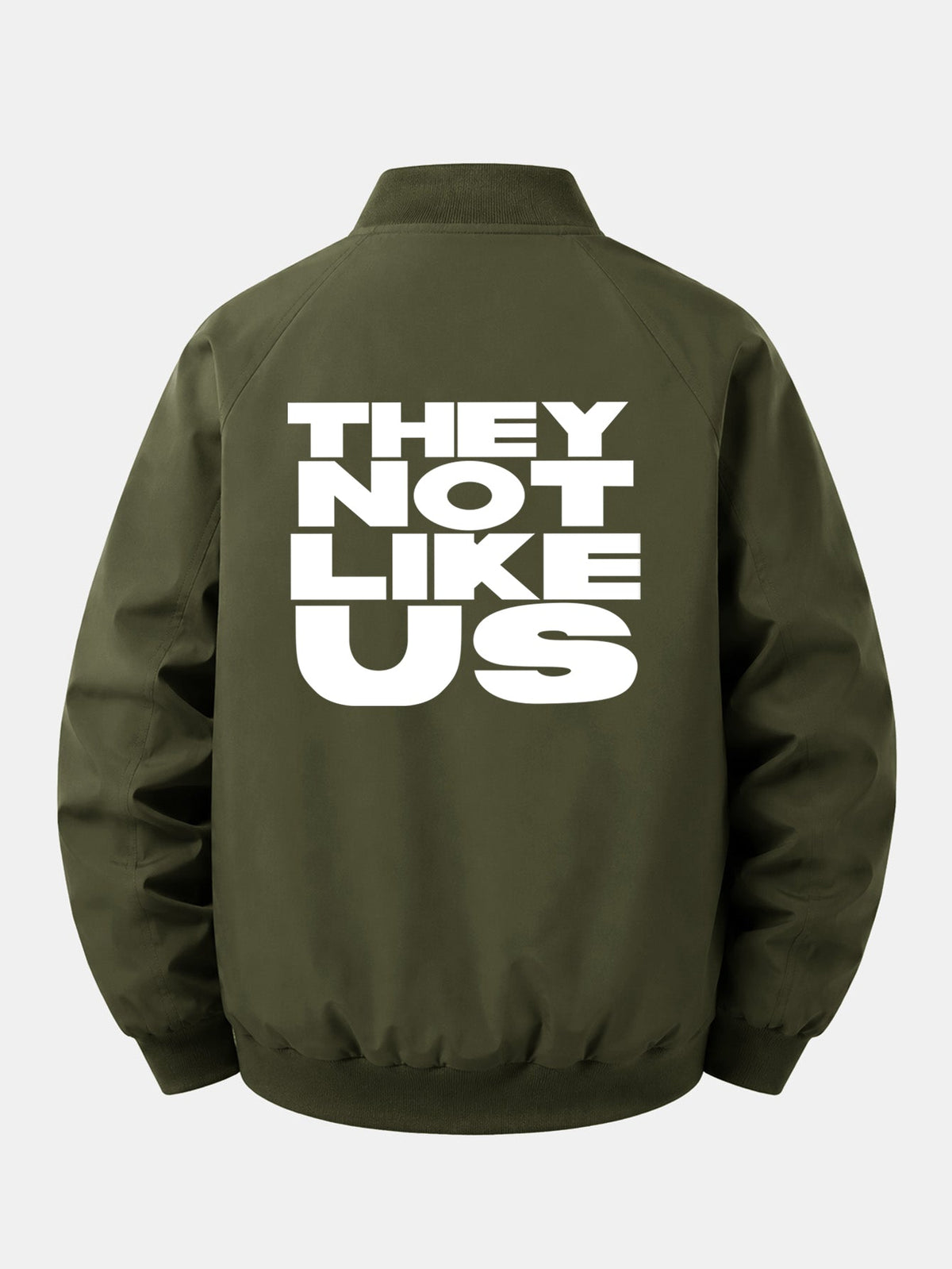 Jaqueta bomber de corte relaxado com zíper e estampa “They Not Like Us”