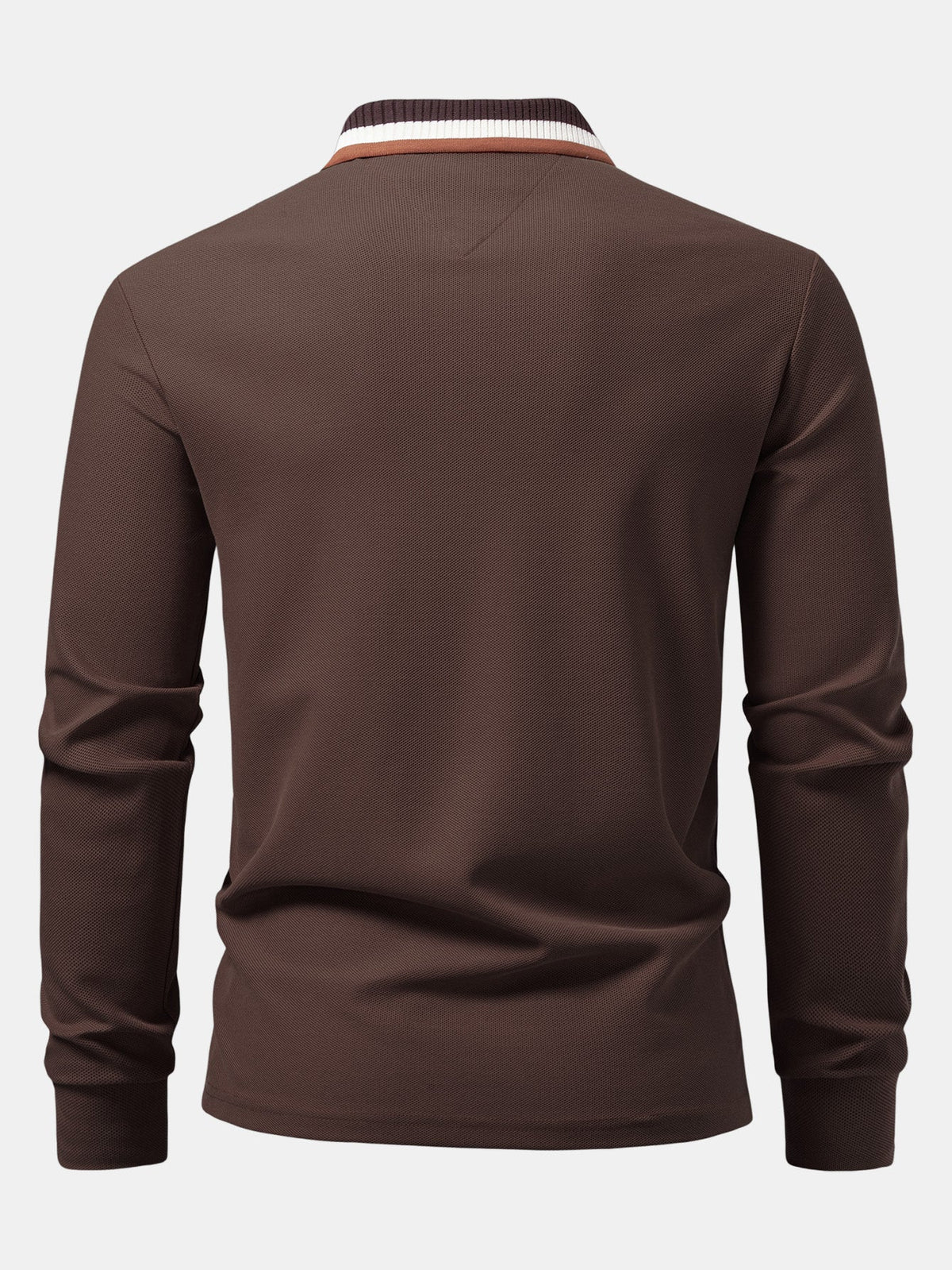 Polo de manga longa com gola contrastante