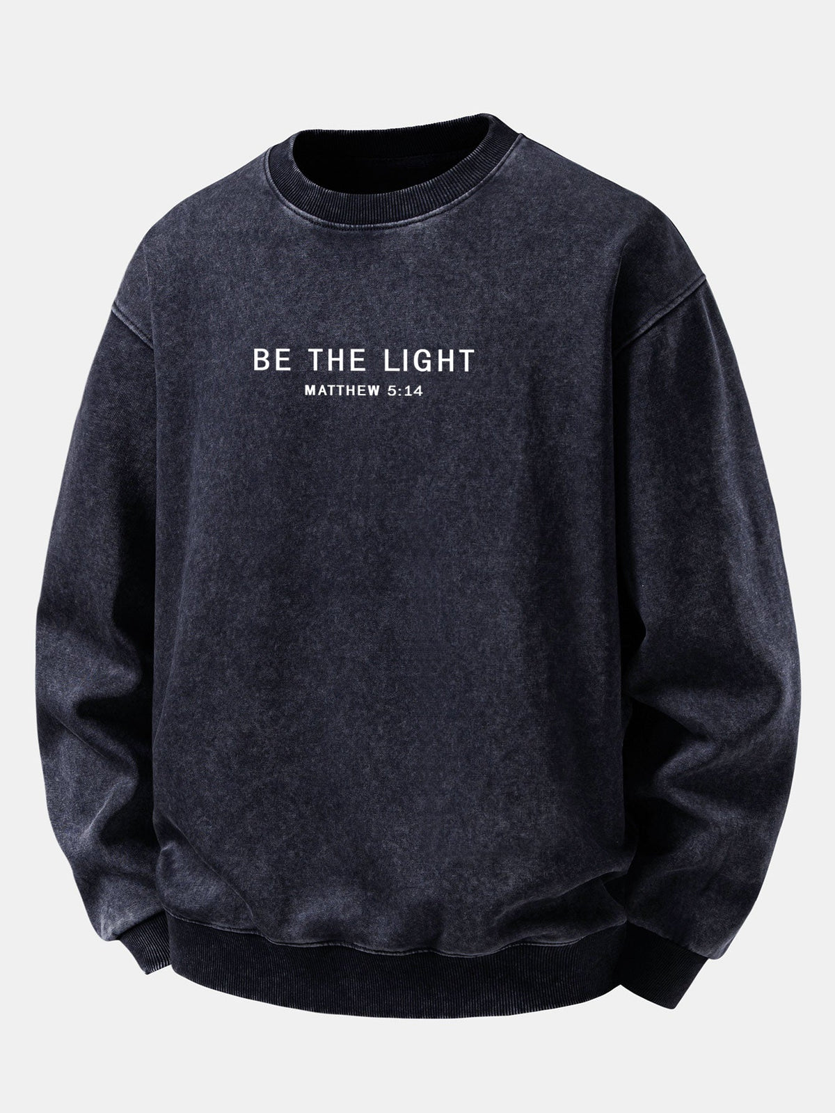 "Be The Light" Washed Distressed Sweatshirt