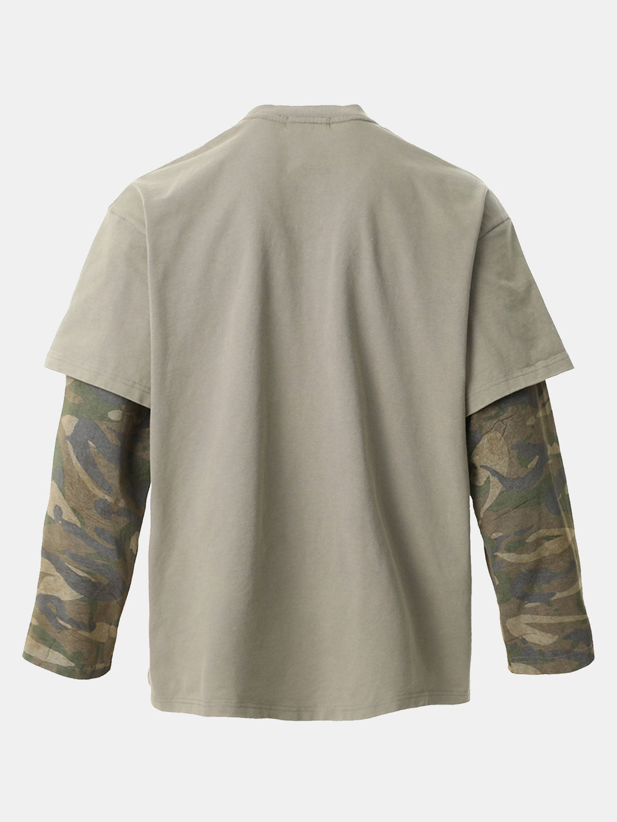 Camiseta 2 em 1 com Estampa Rock Rasgada e Camuflada