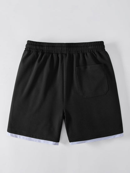 2-in-1 Waffle Notch Neck T-Shirt & 7" Shorts Set