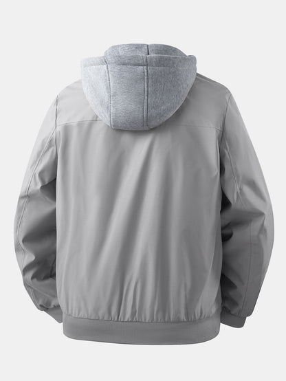 Zip Bomber Jacket with Removable Hood