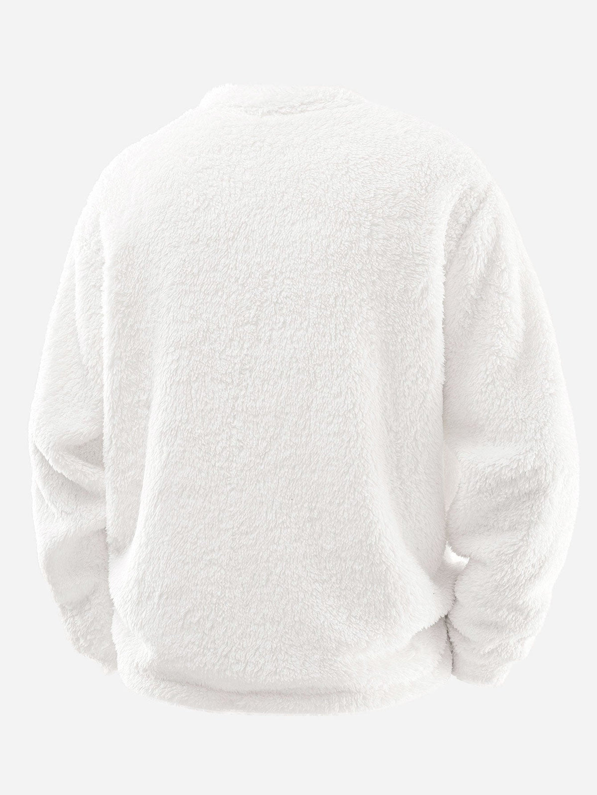 Embroidered Smiley Teddy Fleece Sweatshirt