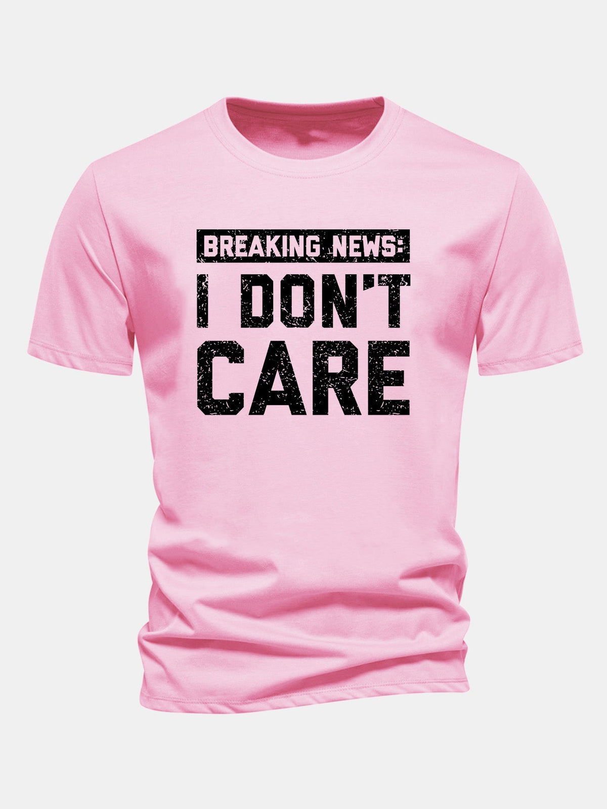 Camiseta de algodão com estampa “Eu não me importo” e corte regular