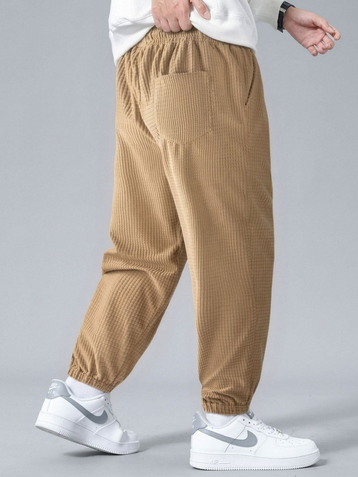 Waffle Texture Corduroy Joggers