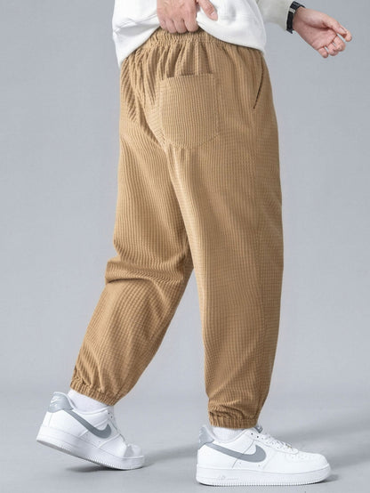 Waffle Texture Corduroy Joggers