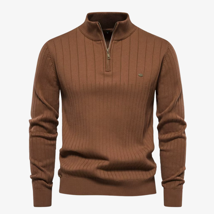 The Cavendish Ribbed Quarter-Zip Jumper