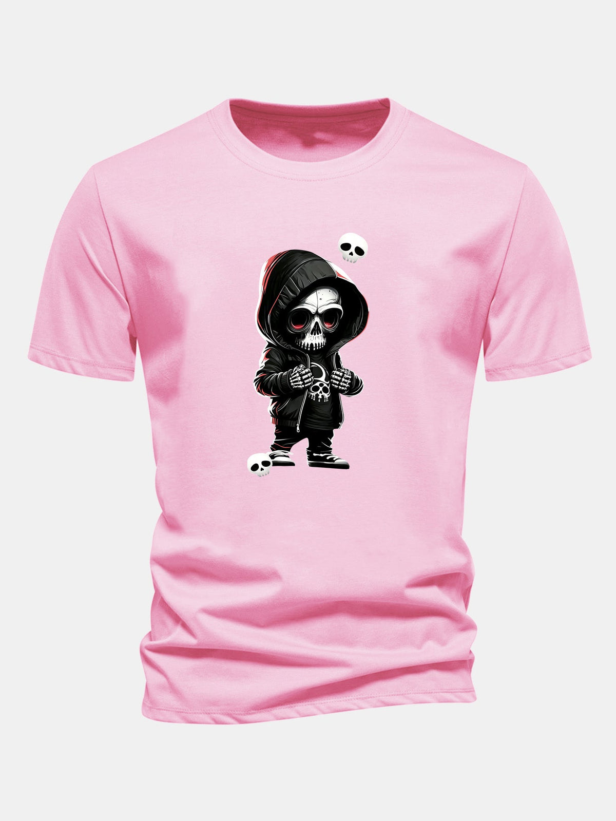 Grim Reaper Skeleton Print Cotton T-Shirt