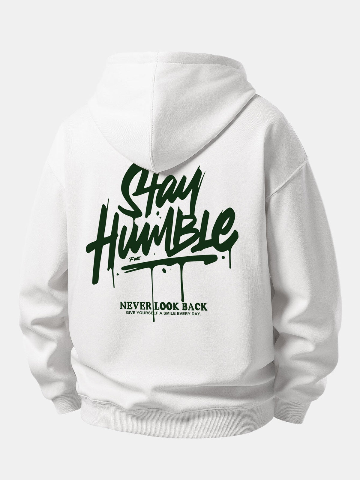Moletom com capuz de caimento confortável com estampa “Stay Humble”
