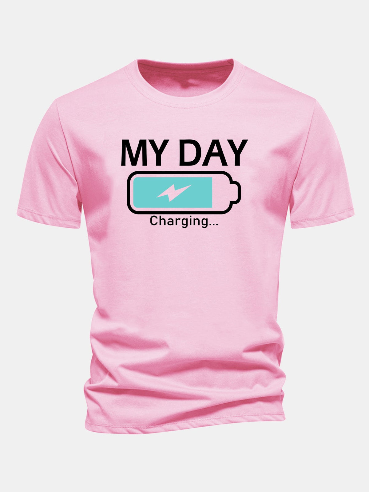 Camiseta de algodão com estampa de bateria “My Day” e caimento regular